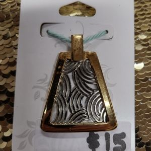 Gold & Silver Toned Art Deco Pendant #357